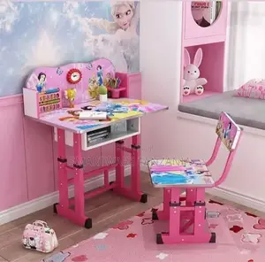 Unisex Kids Character Study Table And Chair- Pink