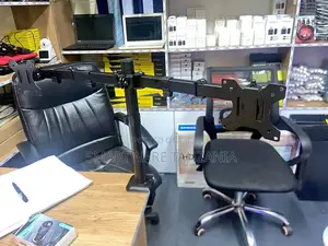 Desk Stand For 2 Monitors 13-27" Side By Side With Clamp