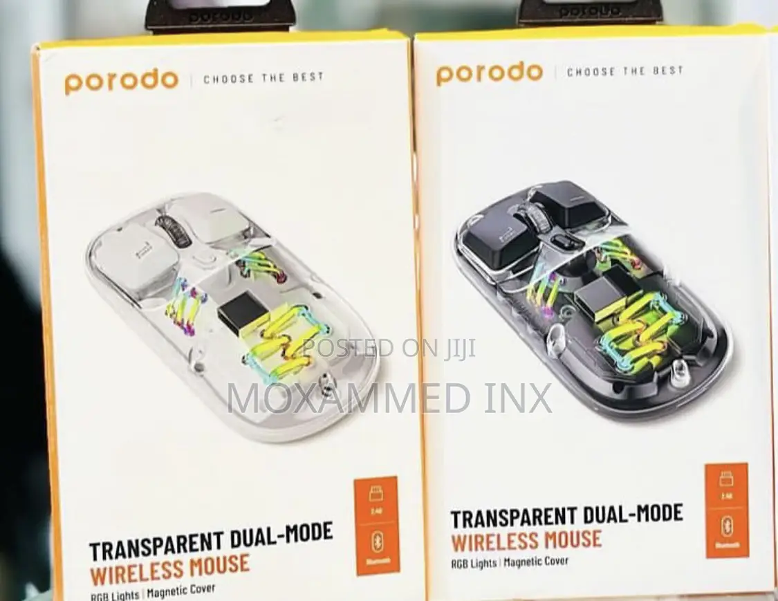 Porodo Transparent Dual-Mode Wireless Mouse