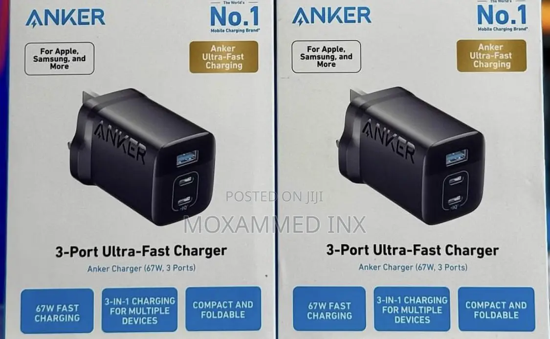 Anker Charger (67W, 3 Ports) 3-Port Ultra-Fast Charger