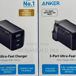 Anker Charger (67W, 3 Ports) 3-Port Ultra-Fast Charger