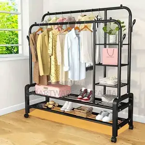 Home Garments Rack With Shelves for Storage Coat Hanger