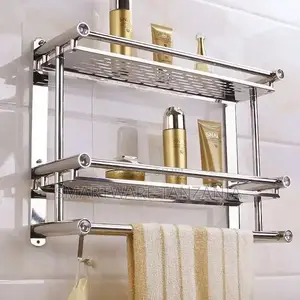Multi-Storey Bathroom Shelf With Hook Bathroom Towel Rack