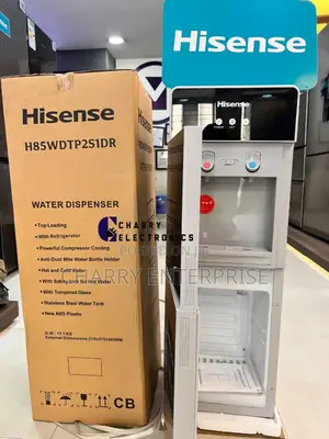 HISENSE Water Dispenser With Fridge, Lock and Tempered Glass