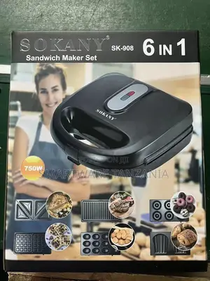 6-in-1 Sandwich Maker, Waffle Iron, Grill, Doughnut Maker