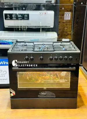 Haier Cooker 5 Gas Burners + Electric Oven 
90×60cm