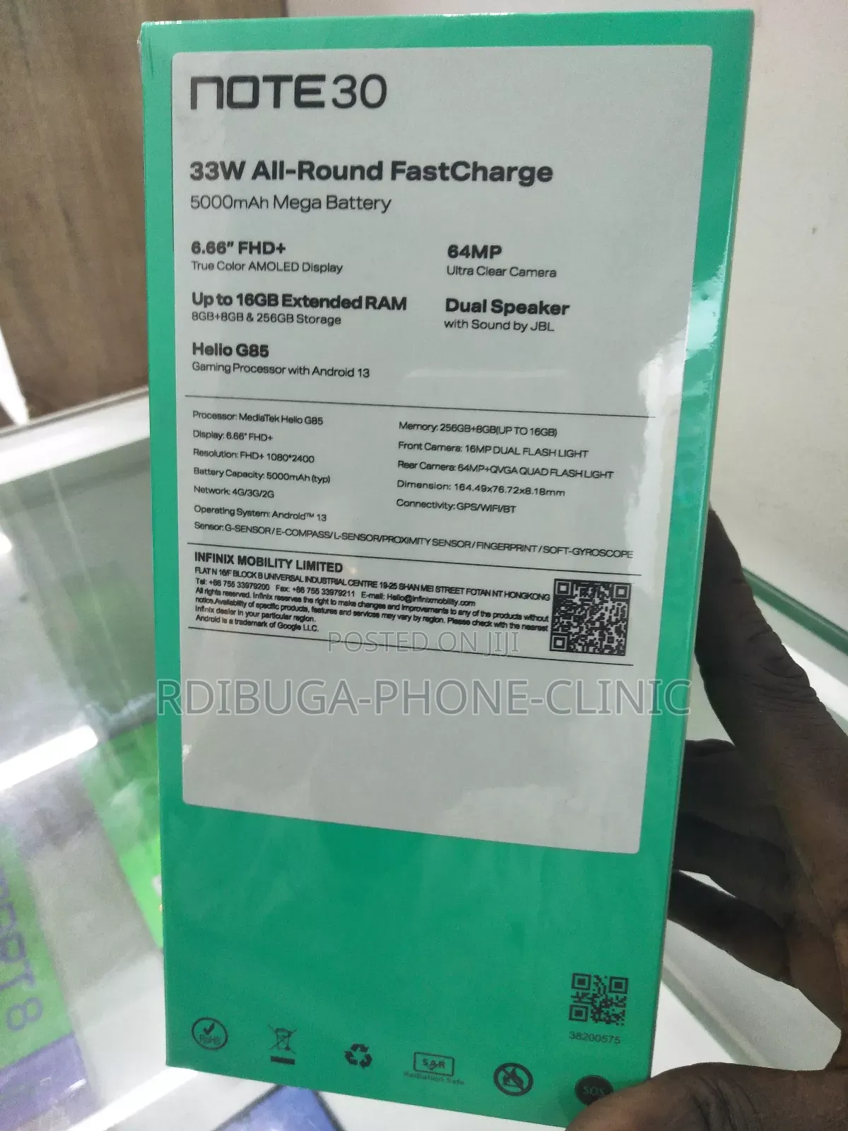 New Infinix Note 30 5G 256 GB Black
