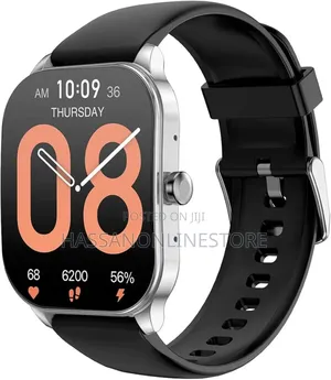 Amazfit Pop3s Smart Watch Silver Case Black Belt
