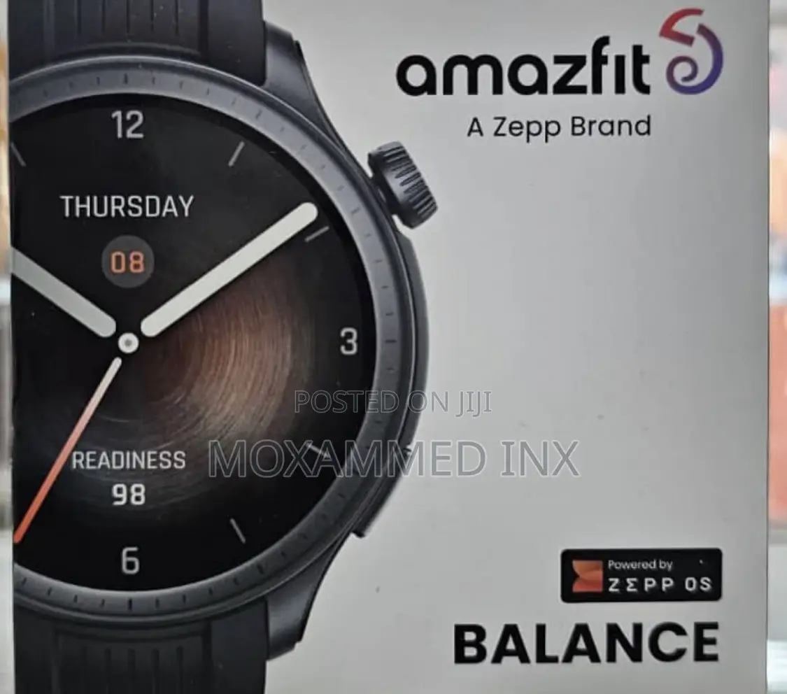 Amazfit Balance Smart Watch Grey Case Black Belt