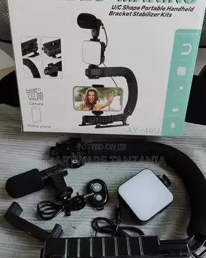 Vlogging Kit With Light And Microphone Pistol Grip Tripod