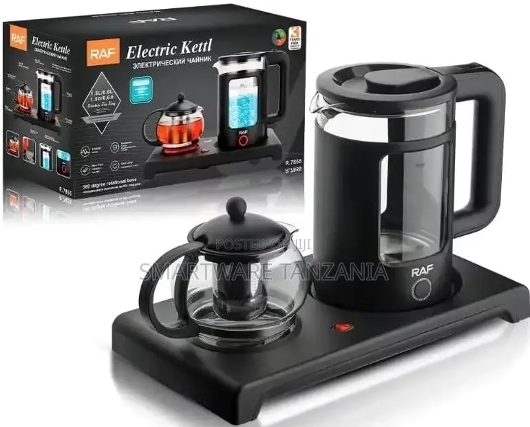 RAF Electric Kettle With Turkish Teapot Glass Tech Teapot