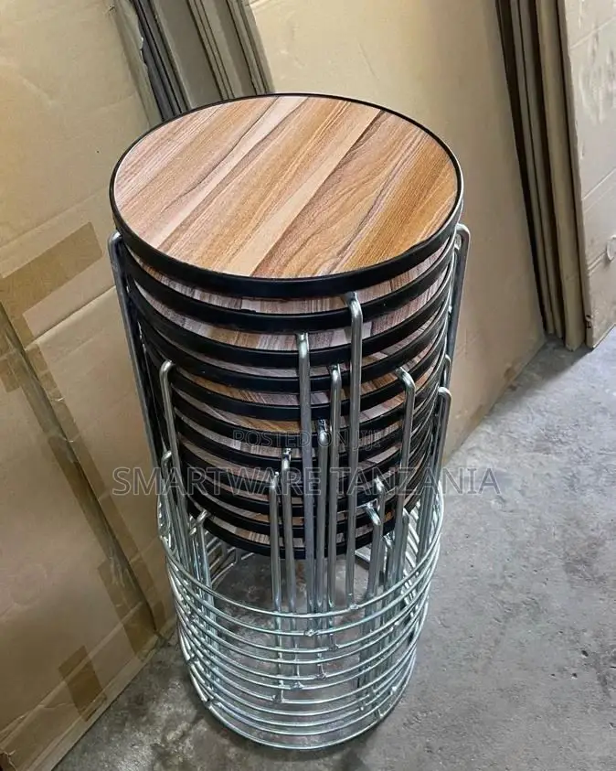 Household Round Dining Stool Metal Stool Legs With Foot Pads