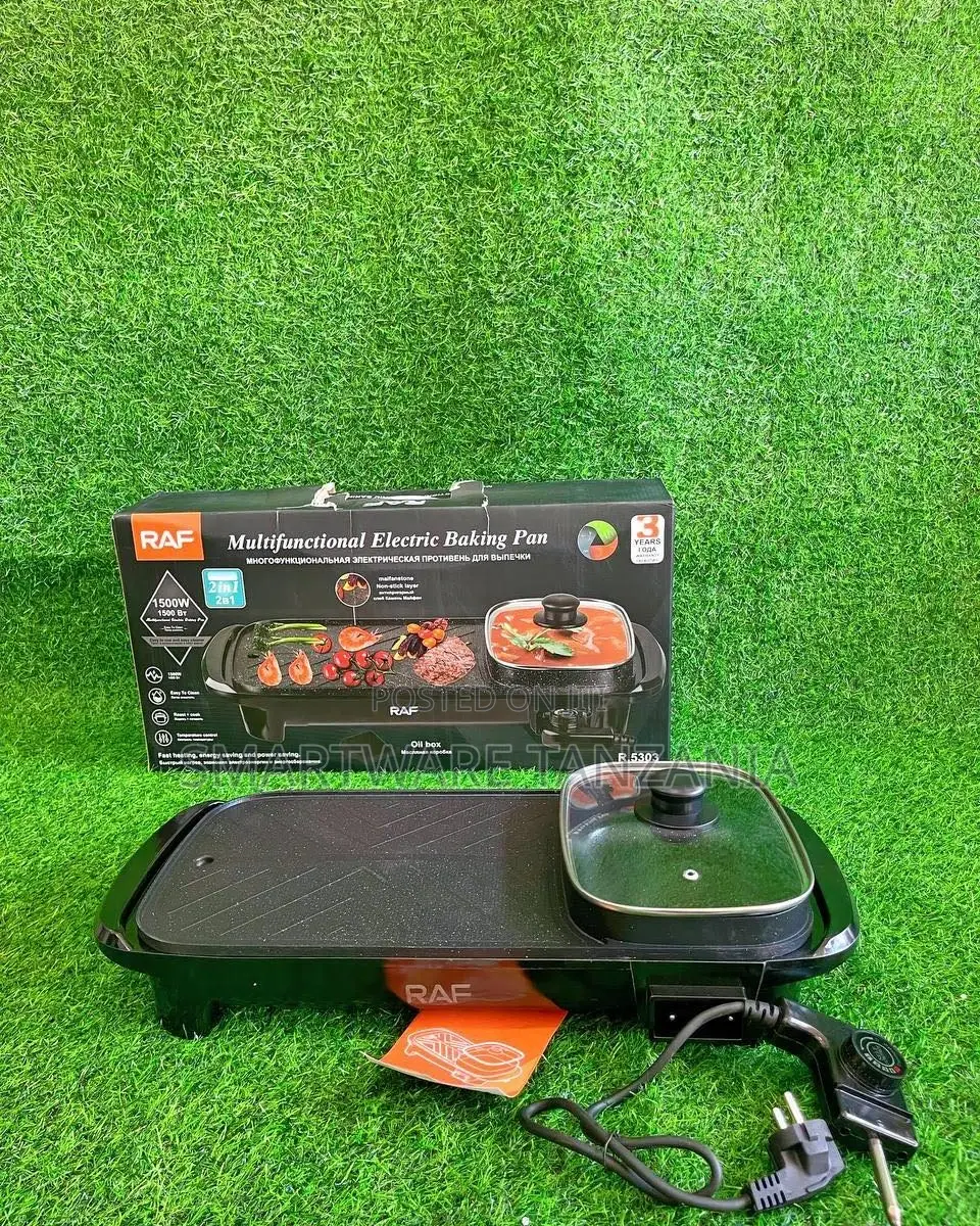 RAF 2 In 1 Electric Smokeless Grill And Hot Pot Boil, Fry