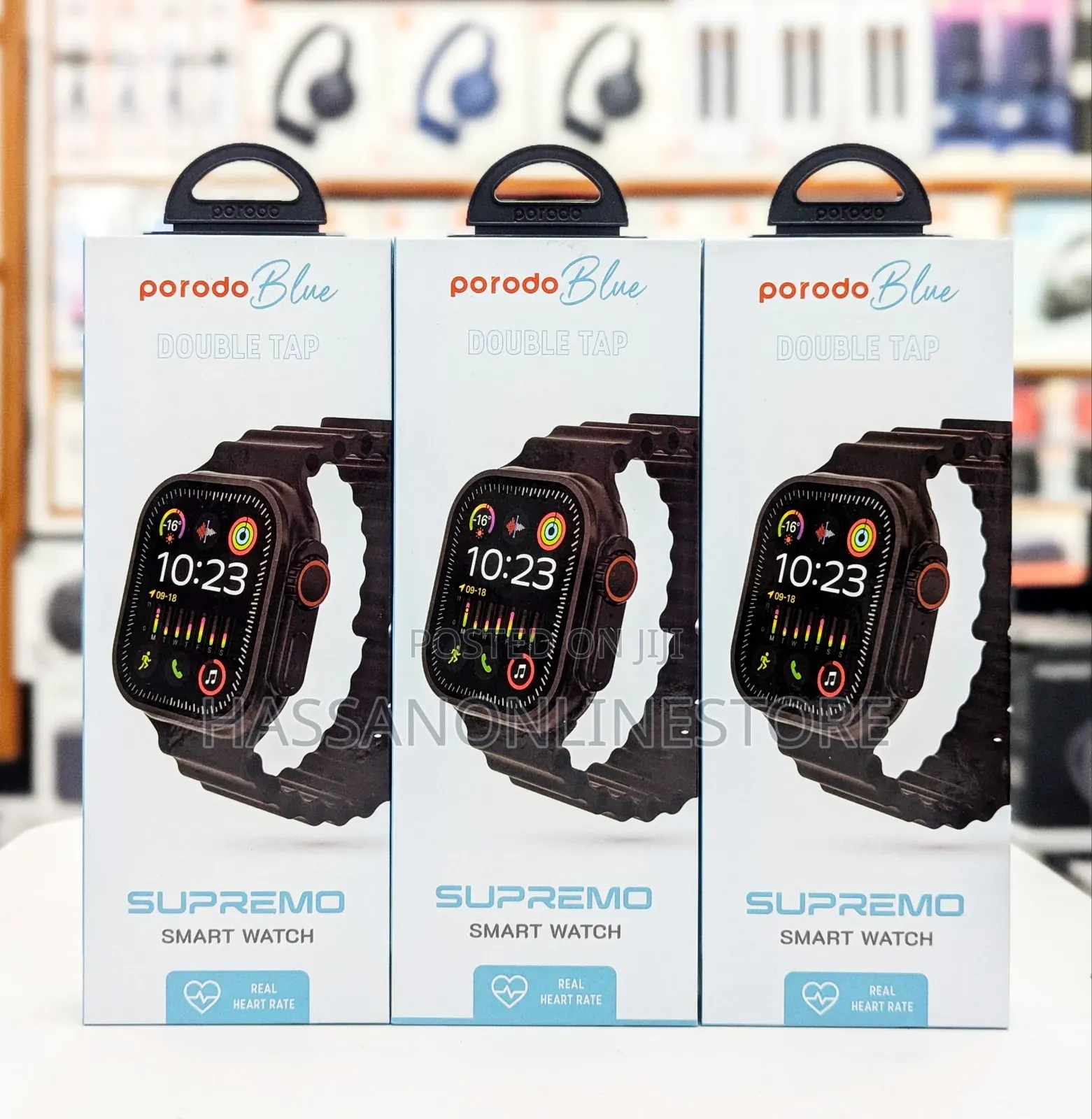 Porodo Blue Supremo Smart Watch With Orange Strap