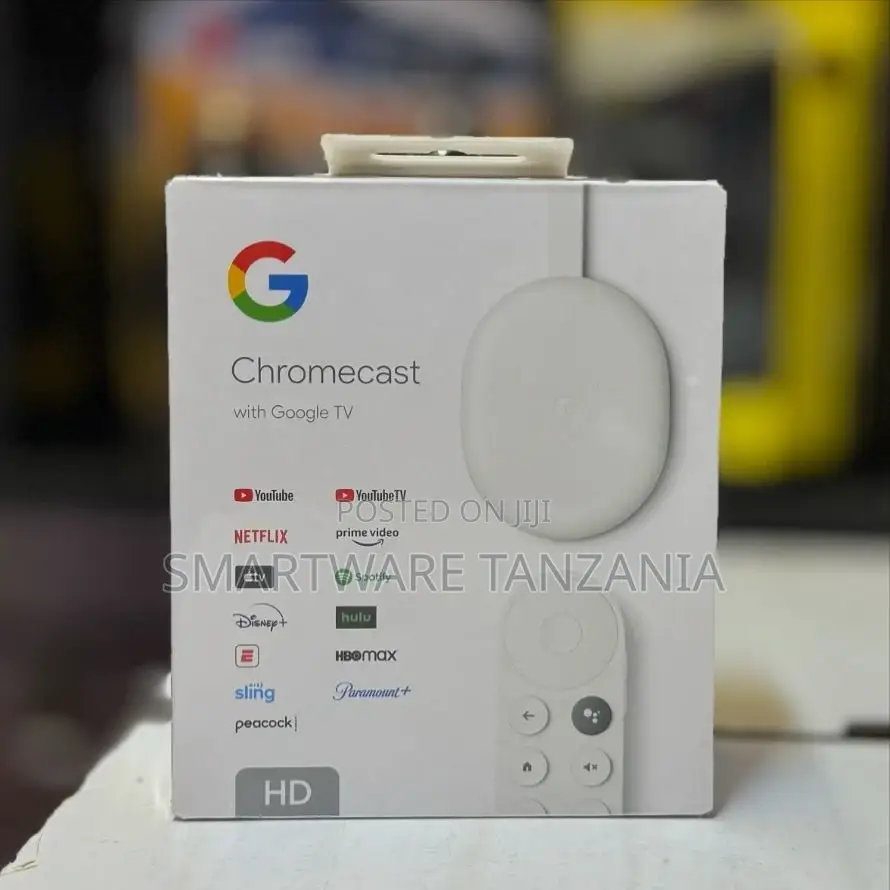 Chromecast W Google TV Streaming Media Player In HDR Blue