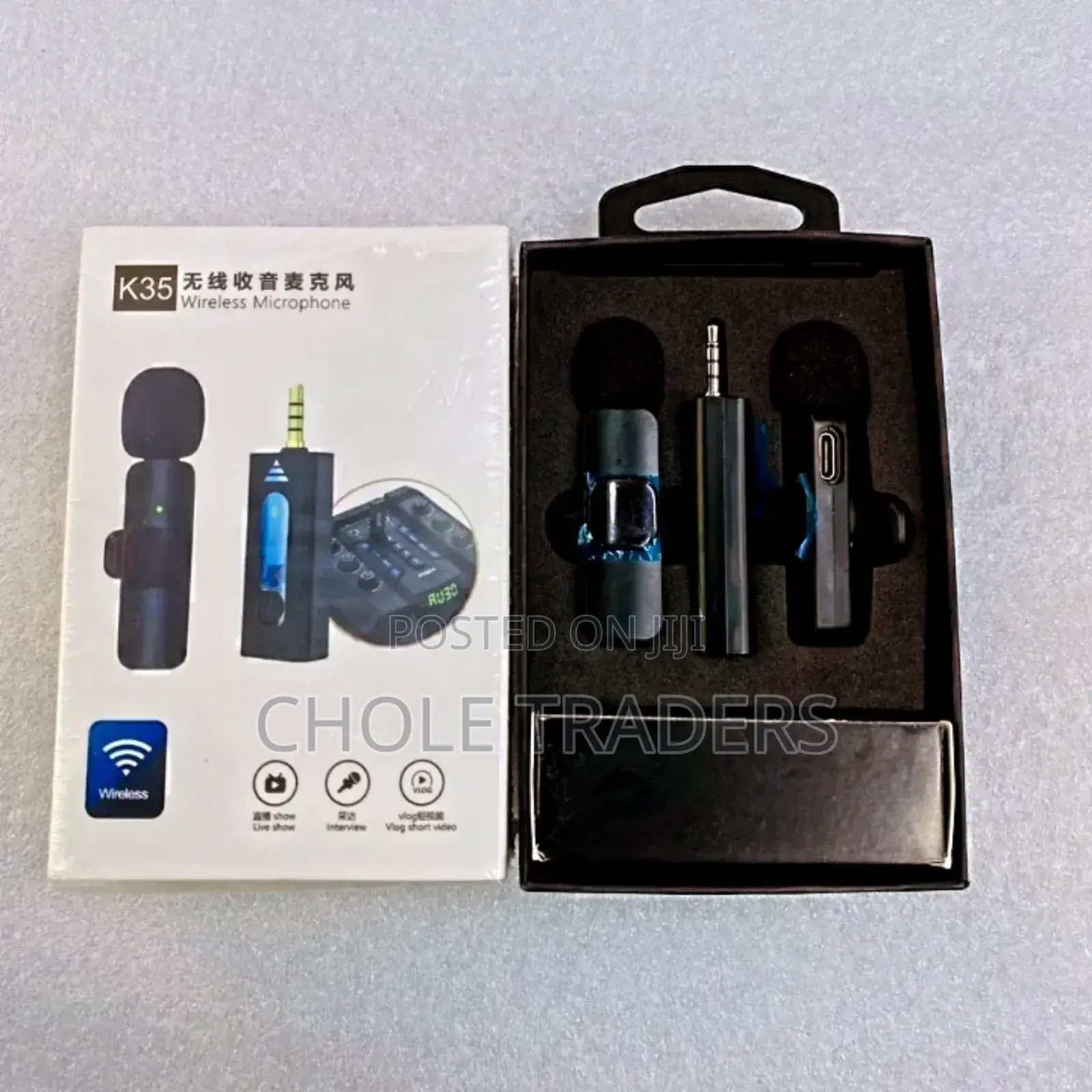 K-35 Wireless Dual Microphone With 1pin (Audio / Aux Pin)