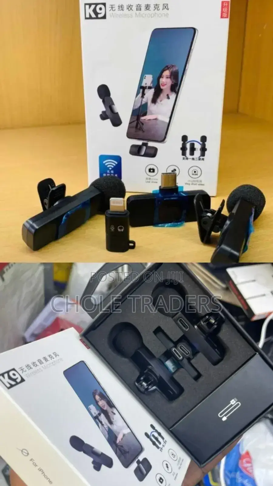  Wireless Dual Microphone With 2pins (iPhone /Type-C Pin)