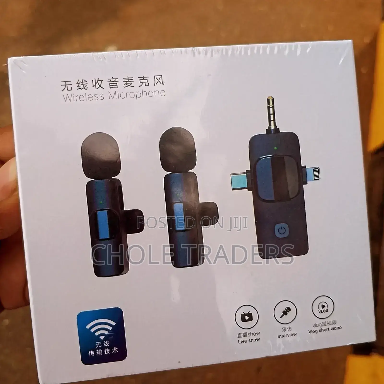 Wireless Dual Microphone With 3pins (iPhone, Type-C,Aux Pin)