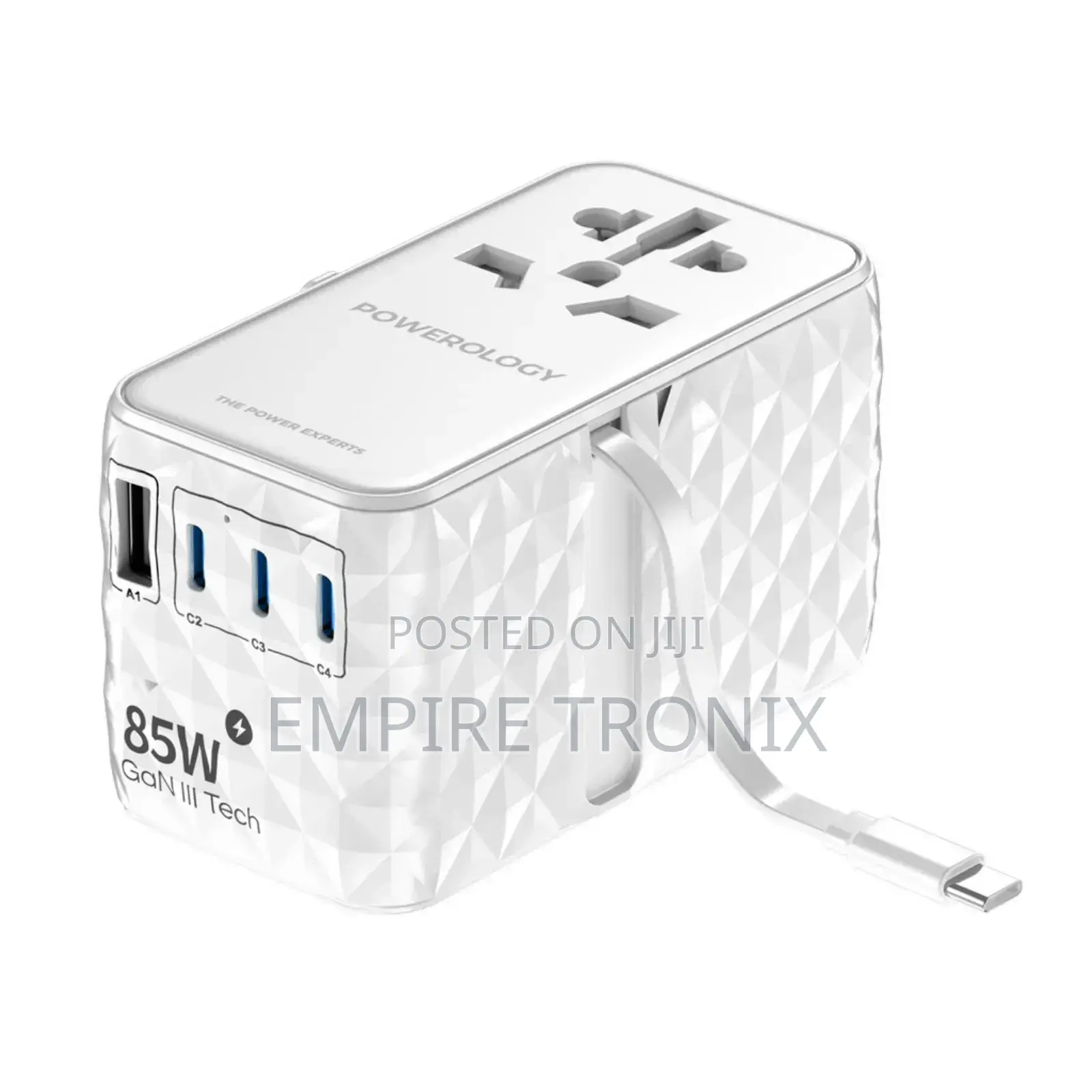 Powerology Universal Gan 85W Super Charger Type-C Cable