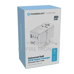 Powerology Universal Gan 85W Super Charger Type-C Cable