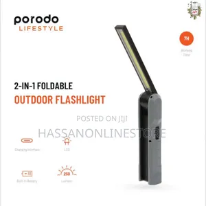 Porodo 2 in 1 Foldable Outdoor Flashlight