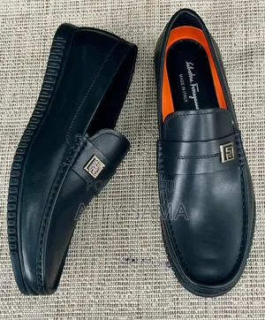 Mens Loafers Black Material Leather Original