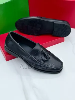 Mens Loafers Black Material Leather Original