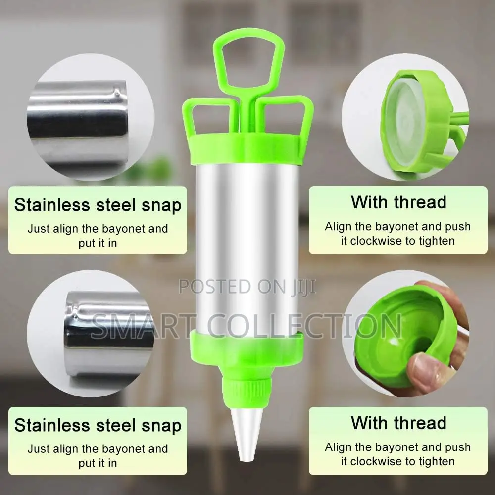 Icing Piping Nozzle Syringe Gun Scraper Set