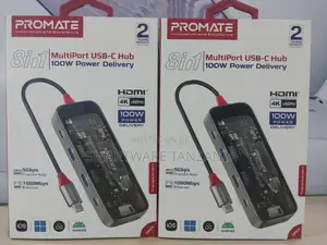 8-in-1 Multi-port USB Hub With 100W PD, 5gbps Transfer Rate