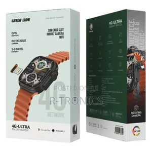 Green Lion 4G Ultra Smart Watch Android With Orange Strap