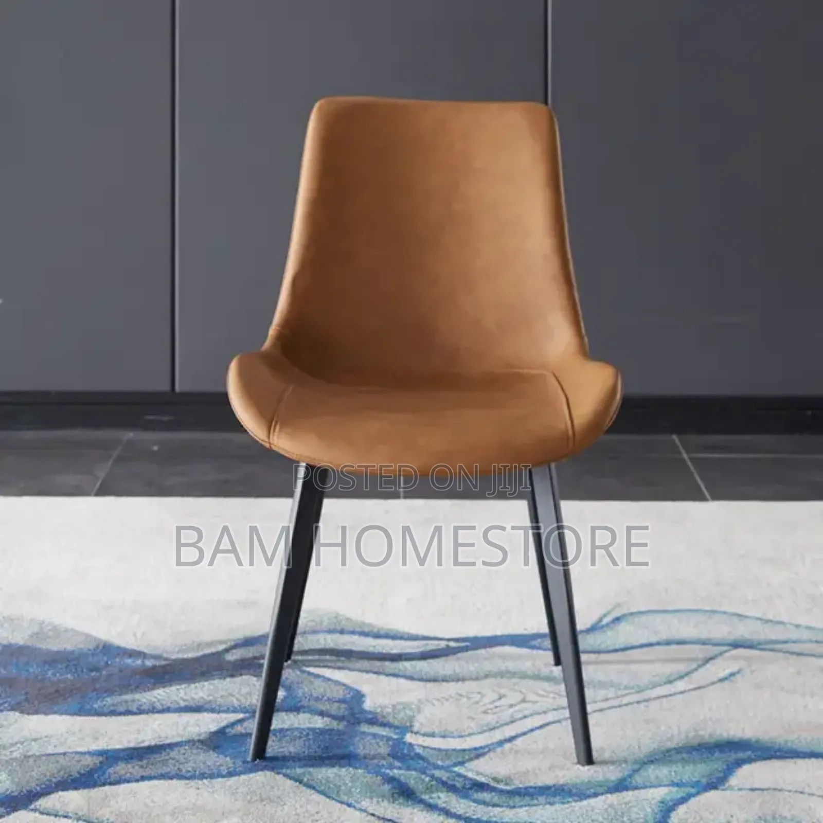 Leather Chair With Metal Legs
