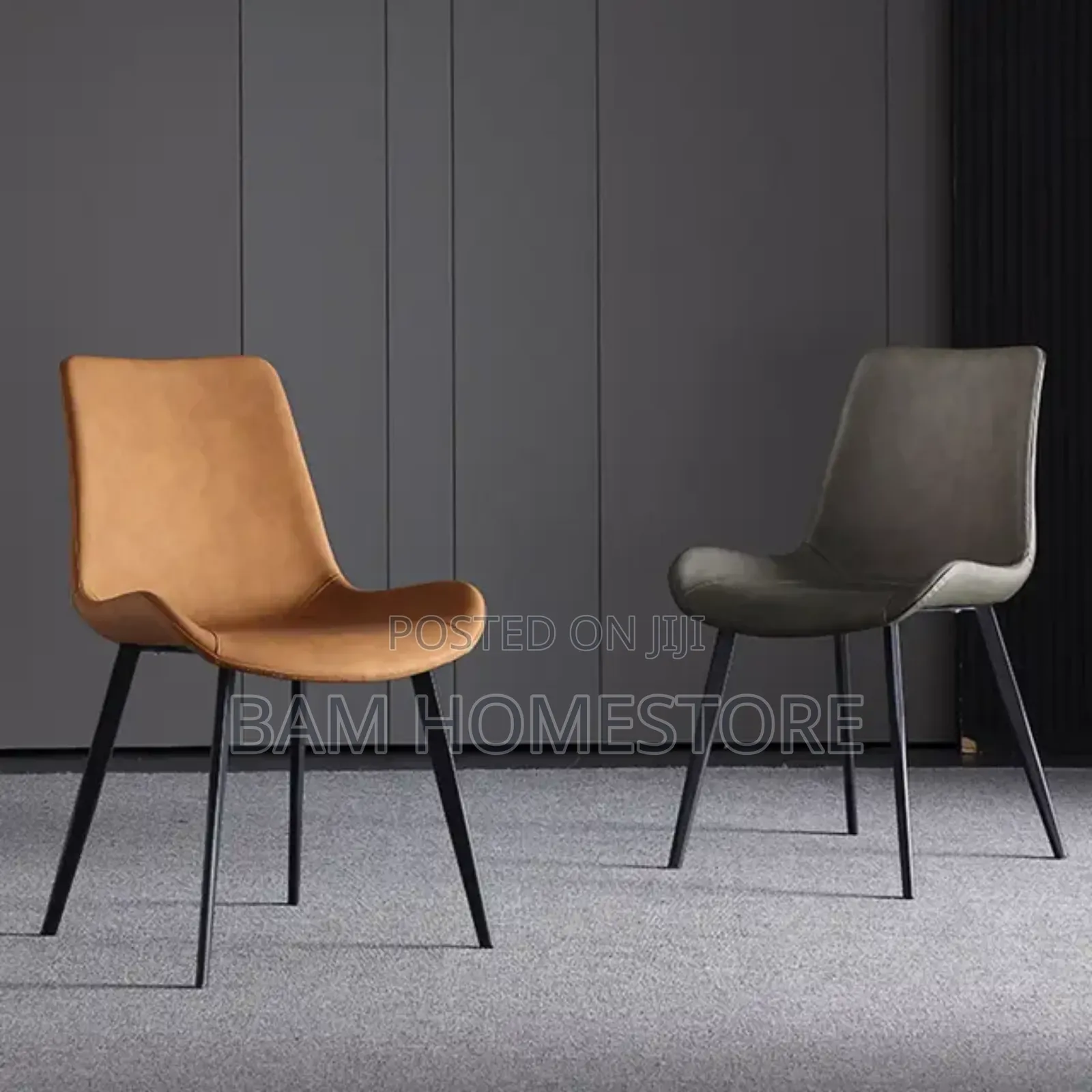Leather Chair With Metal Legs