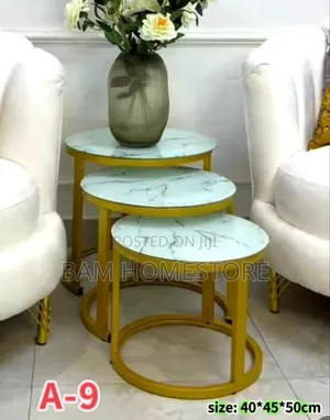 Marble Glass Table 3 In 1