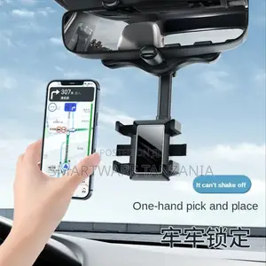 Phone Holder, Rotatable Rear View Mirror Phone Mount