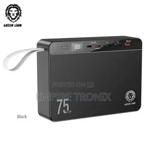 Green Lion Power Bank 75000mah PD 20W QC3.0 22.5W - Black