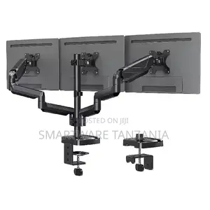 Triple Monitor Mount Screens Up to 27" Locking Center Mount
