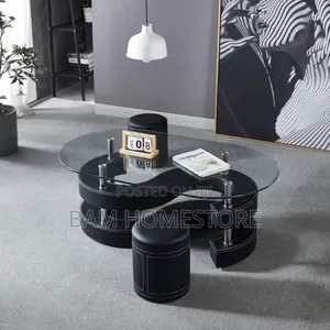 S Base Coffee Table+2 Stools