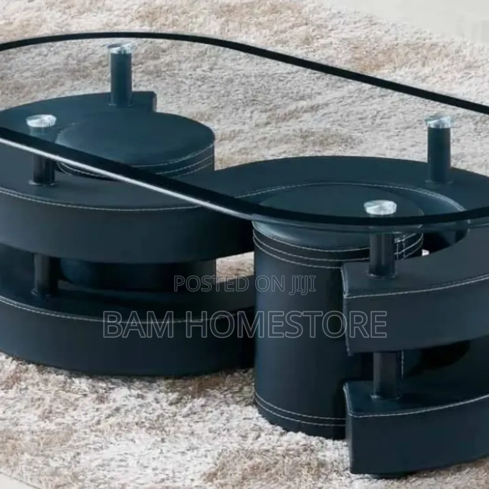 S Base Coffee Table+2 Stools