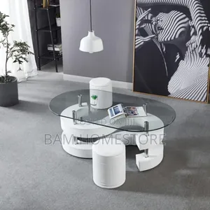S Base Coffee Table+2 Stools