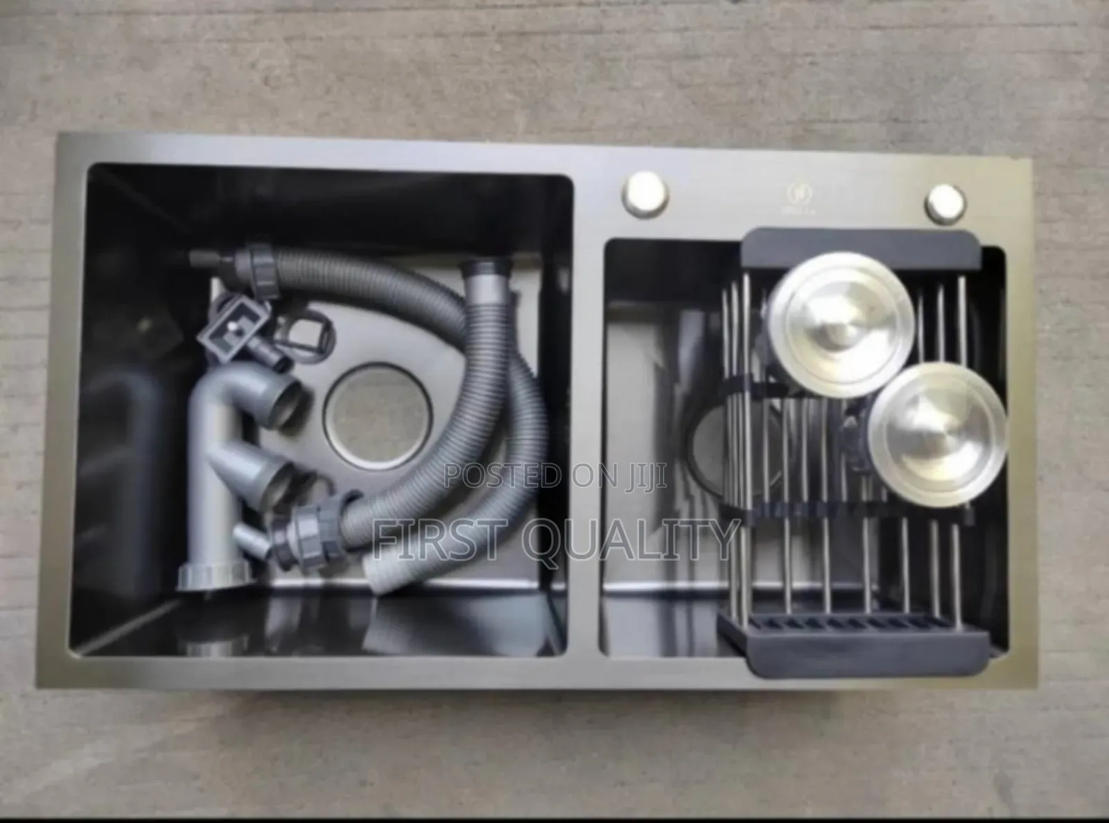 Black Kitchen Sink With Accessories
