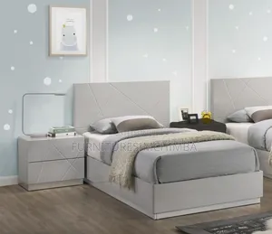 Wooden Bad Two Bedsides