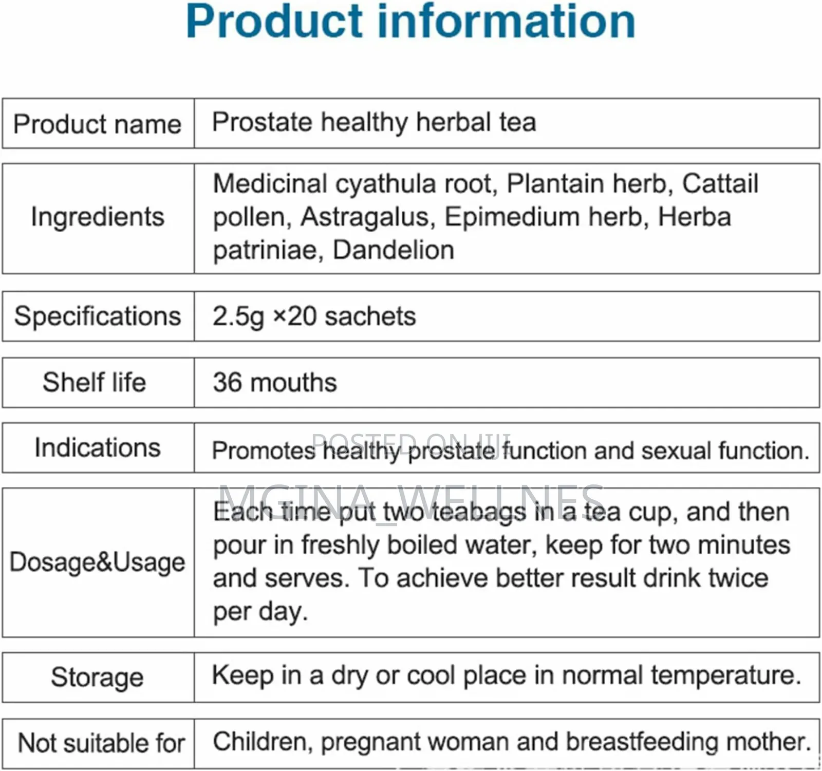 Herbal Tea Prostate Health