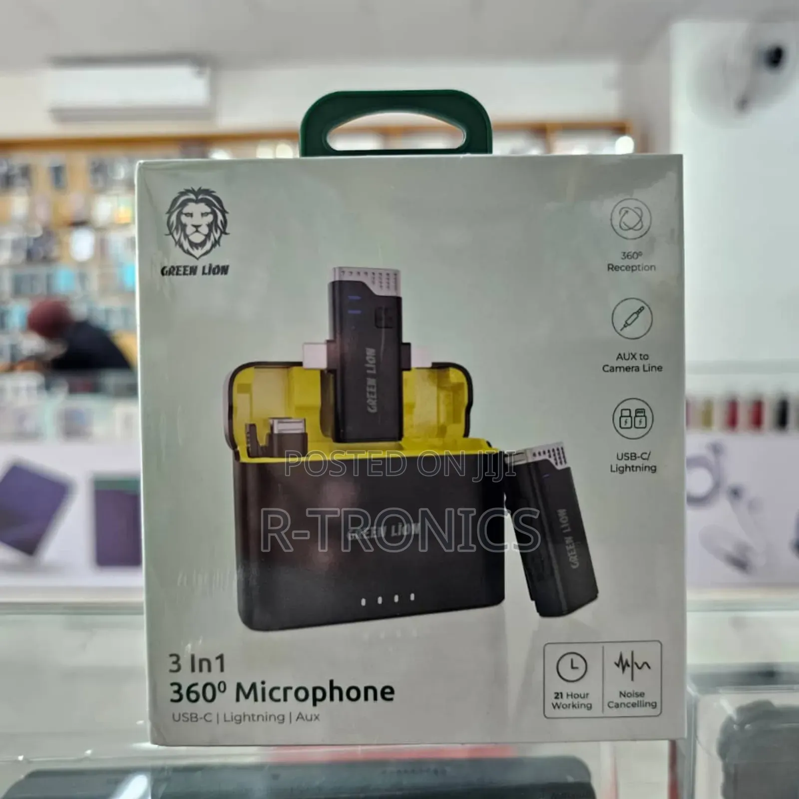 Green Lion 2 IN 1 360 Microphone USB-C Lightning - Black