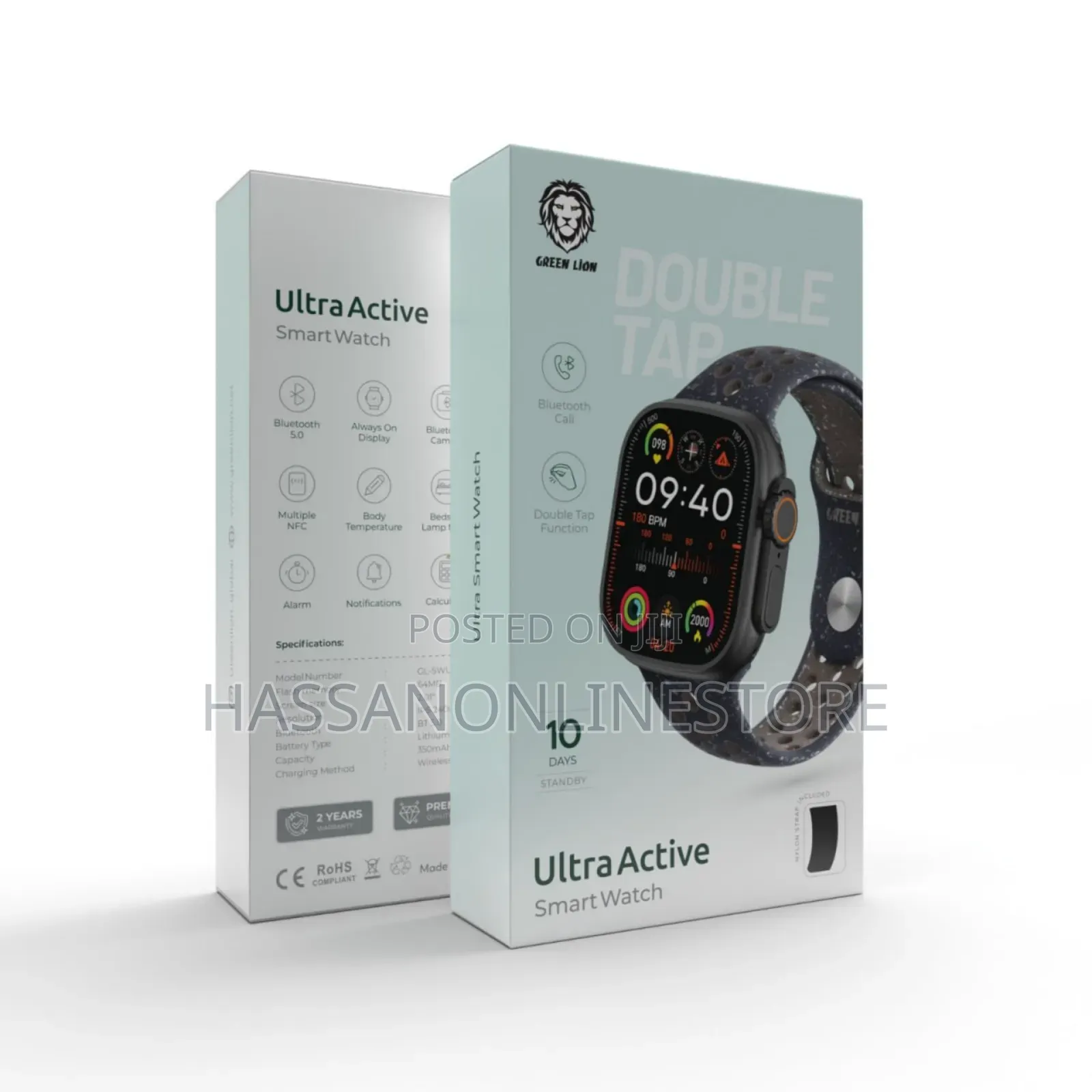 Green Lion Ultra Active Smart Watch - Black