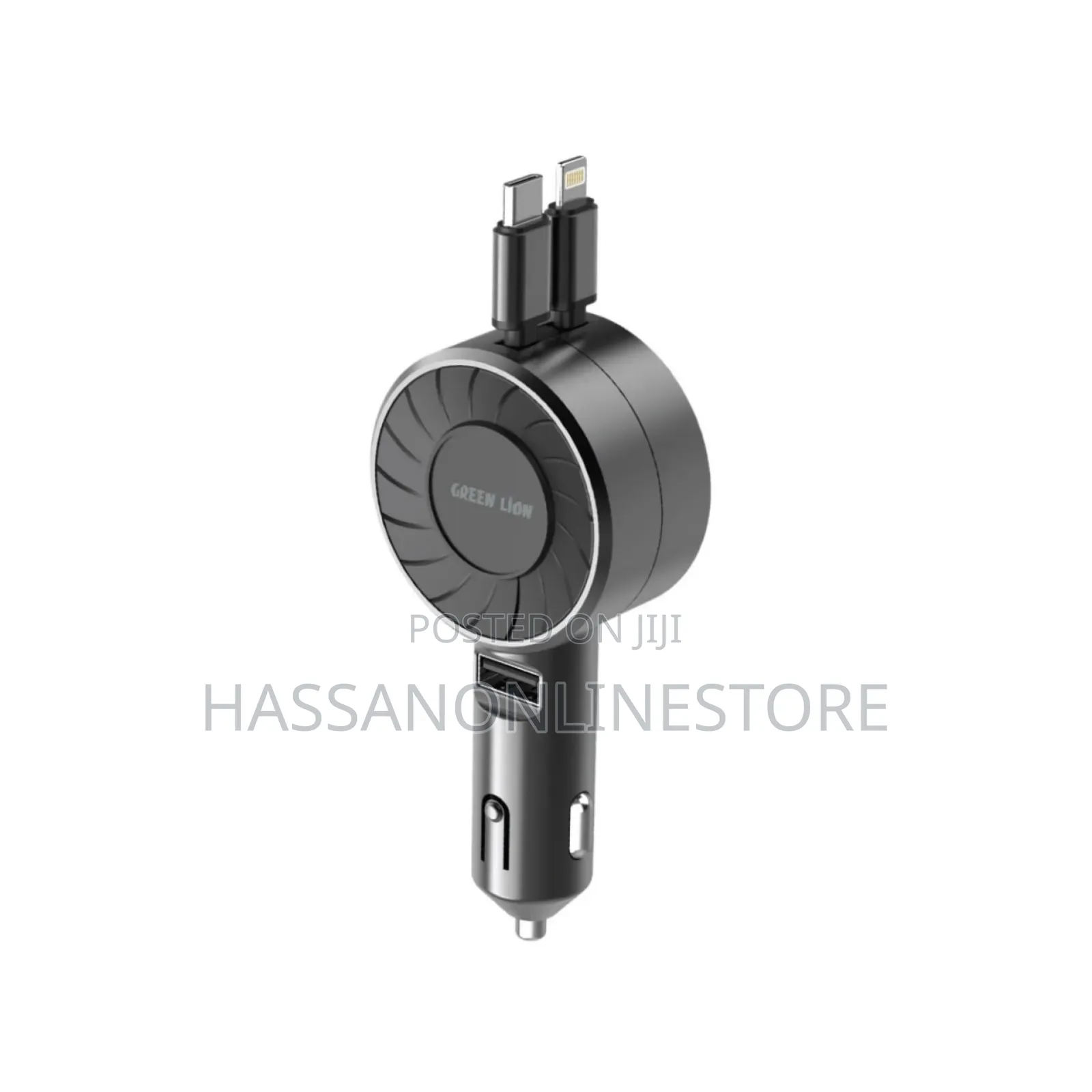 Green Lion Telescopic 50W Car Charger - Black