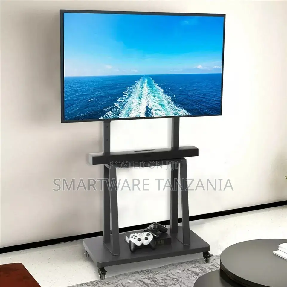 32-75 Inch Heavy Duty Mobile TV Cart Rolling Floor TV Stand