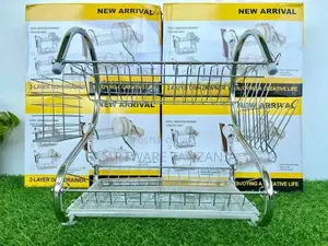 Dish Drying Rack, 2 Tier Stainless Steel Dish Stand