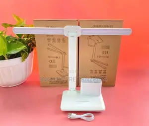 Desk Lamp, Double Head LED Desk Lamp With Phone Holder