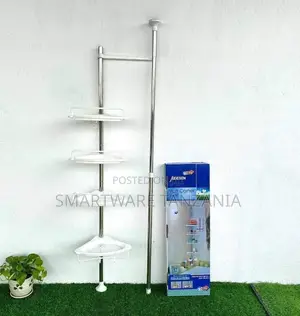 Shower Shelf Caddy Bathroom Corner Rack White Metal 4 Tiers