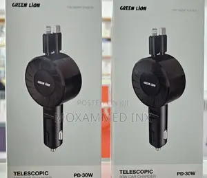 Greenlion GNTECC50WBK Telescopic 50w Car Charger 30wpd